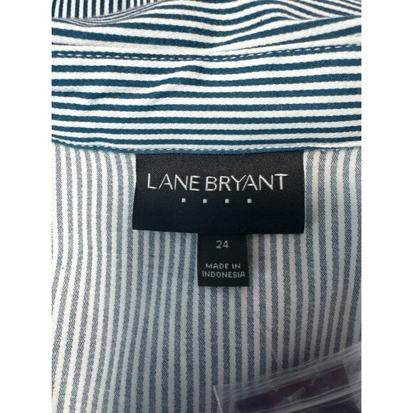 Lane Bryant No Peek Collection Button Down Long Sleeve Shirt Size 24 - Picture 7 of 12